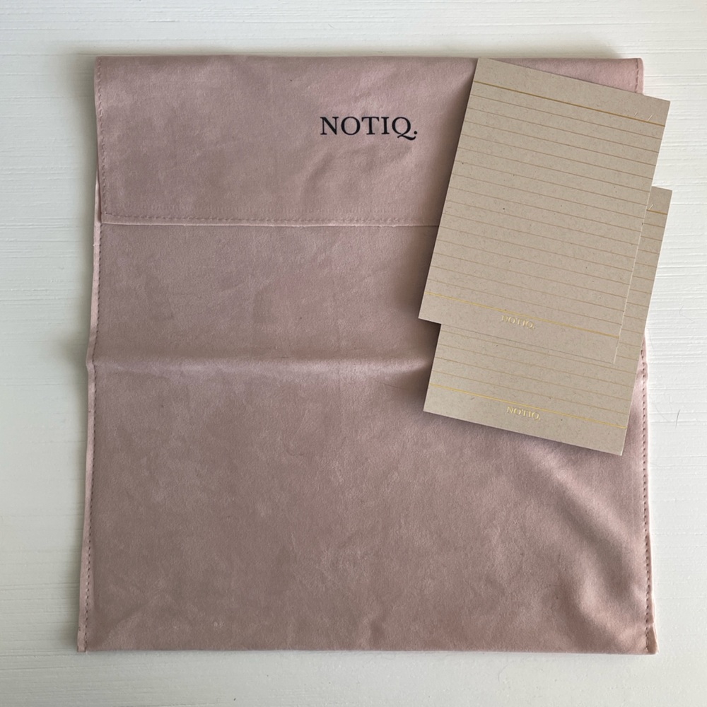 Notiq Suede Planner Dust Bag + Note Cards